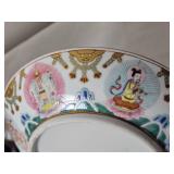 Famille Rose Saucer Dishes Qing Dynasty Daoguang Period with Baragon Tumed Mark (Pair)