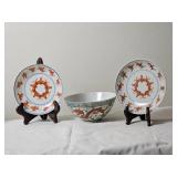 Qing Dynasty Wan Bowl Adorned with Dragons with Two Bat Detailed Dishes