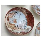 Five Kutani Ware Japanese Tea Bowls