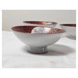 Five Kutani Ware Japanese Tea Bowls