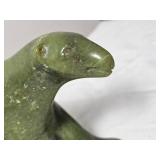 Green Serpentine Walking Bear Inuit Sculpture