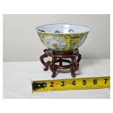 Daoguang Yellow Ground Famille Rose Bowl
