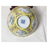 Daoguang Yellow Ground Famille Rose Bowl