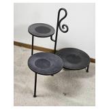 Iron Tiered Pedestal with Scrolled Detail