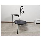 Iron Tiered Pedestal with Scrolled Detail