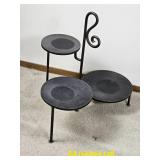 Iron Tiered Pedestal with Scrolled Detail