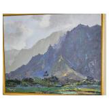 Hawaii Mountain Scape Oil Signed Hiroshi Tagami