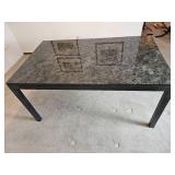 Industrial Chic Grey Granite Top Dining Table