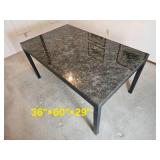 Industrial Chic Grey Granite Top Dining Table