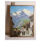 Nepalese Oil Landscape signed Amir Chitrakar