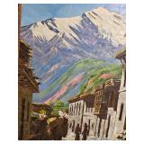 Nepalese Oil Landscape signed Amir Chitrakar