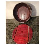 Antique Wooden Chinese Lidded Food Box Basket
