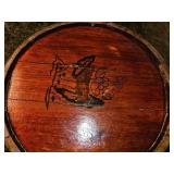 Antique Wooden Chinese Lidded Food Box Basket