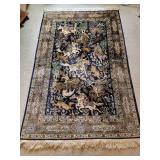 Persian Wool Qom Hunting Rug - 7