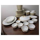 Classic Gold Banded Limoges Porcelain China Service