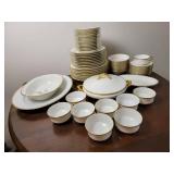 Classic Gold Banded Limoges Porcelain China Service