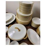 Classic Gold Banded Limoges Porcelain China Service