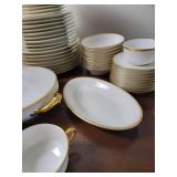 Classic Gold Banded Limoges Porcelain China Service