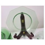 Green Depression Glass Plate Variety