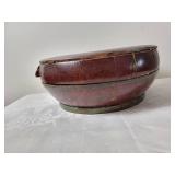 Antique Wooden Chinese Lidded Food Box Basket