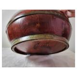 Antique Wooden Chinese Lidded Food Box Basket