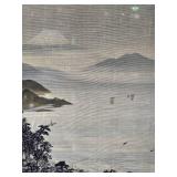 Breathtaking Japanese Fine Art Kakejiku Hanging Scroll - Mount Fuji Over Winter Ocean