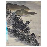 Breathtaking Japanese Fine Art Kakejiku Hanging Scroll - Mount Fuji Over Winter Ocean