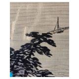 Breathtaking Japanese Fine Art Kakejiku Hanging Scroll - Mount Fuji Over Winter Ocean