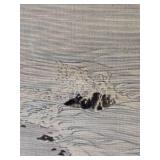 Breathtaking Japanese Fine Art Kakejiku Hanging Scroll - Mount Fuji Over Winter Ocean