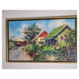 Fine Art Original Hawaiian Landscape Painting - Oceanside Homes