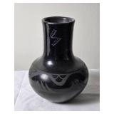 Striking Pueblo Studio Art Ceramic Blackware Pottery - Santana Roybal Martinez