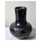 Striking Pueblo Studio Art Ceramic Blackware Pottery - Santana Roybal Martinez