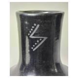 Striking Pueblo Studio Art Ceramic Blackware Pottery - Santana Roybal Martinez