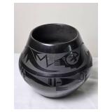 Striking Pueblo Studio Art Ceramic Blackware Pottery - Martha Appleleaf