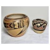 Spiritual Hopi Studio Art Ceramic Vase Pair