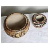 Spiritual Hopi Studio Art Ceramic Vase Pair