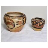 Spiritual Hopi Studio Art Ceramic Vase Pair