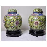 Antique Chinese Rose Jar Pair - 19th c. - Qing Dynasty