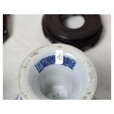 Timeless Chinese Porcelain Stem Cup Pair