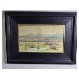 Romantic Fine Art Original Watercolor Mountain Landscape - Charles Partridge Adams