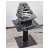 Tranquil Zen Granite Waterfall Fountain - Signed 