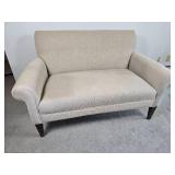 Contemporary Cream Plush Loveseat