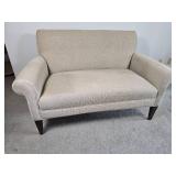 Contemporary Cream Plush Loveseat