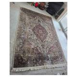 Gorgeous Kashmiri Wool Area Rug - Champagne / Blue / Rose - 9