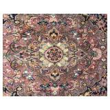Gorgeous Kashmiri Wool Area Rug - Champagne / Blue / Rose - 9