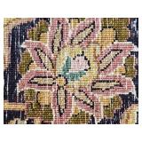 Gorgeous Kashmiri Wool Area Rug - Champagne / Blue / Rose - 9