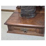 Antique Japanese Meiji Era Carved Wood Vessel Accent Table