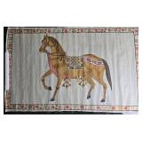 Stunning Vintage Handpainted Indian Silk - Dressed Horse