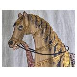 Stunning Vintage Handpainted Indian Silk - Dressed Horse