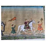 Stunning Vintage Handpainted Indian Silk - Royal March